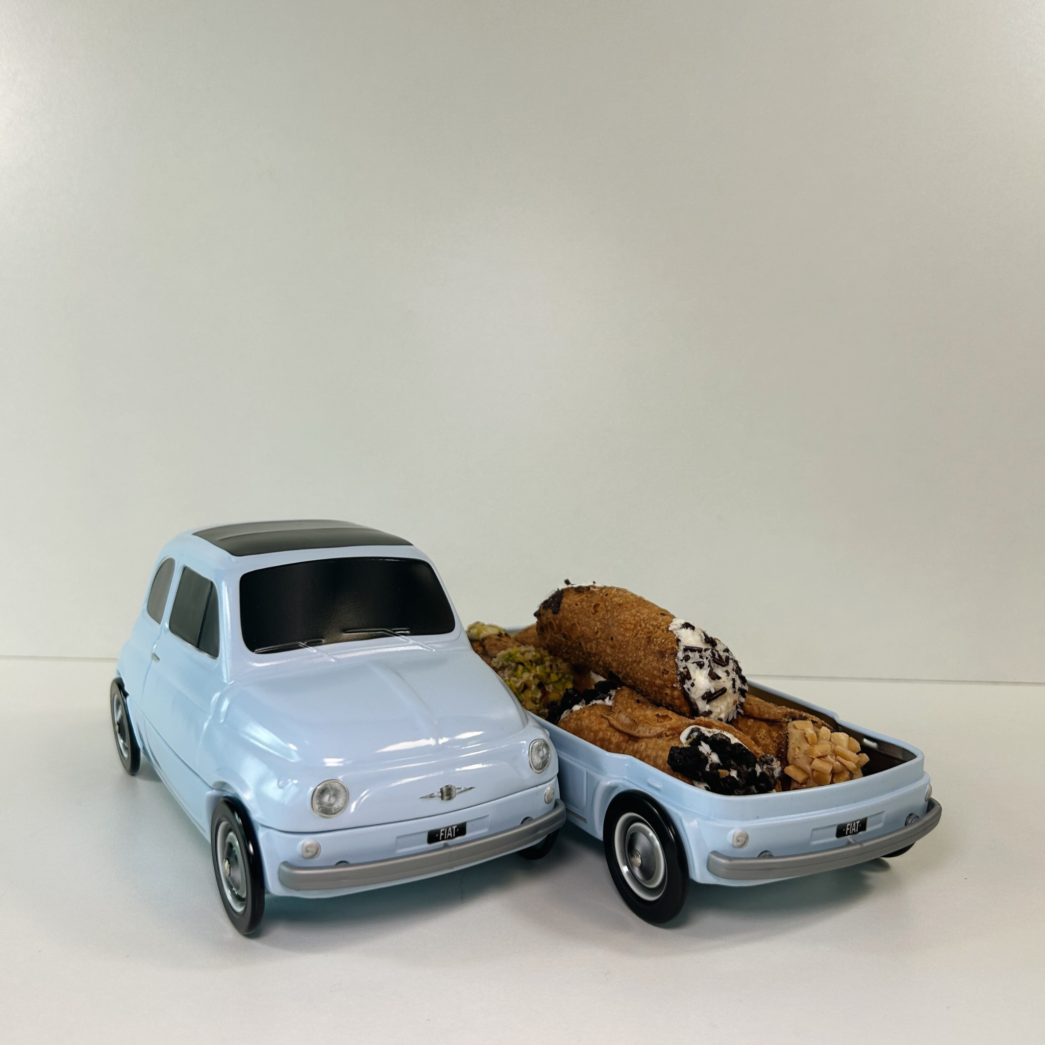 Cannoli Fiat 500 Koekblik Baby Blauw (incl. 5 cannoli) Bundle Test - Cannoli Box