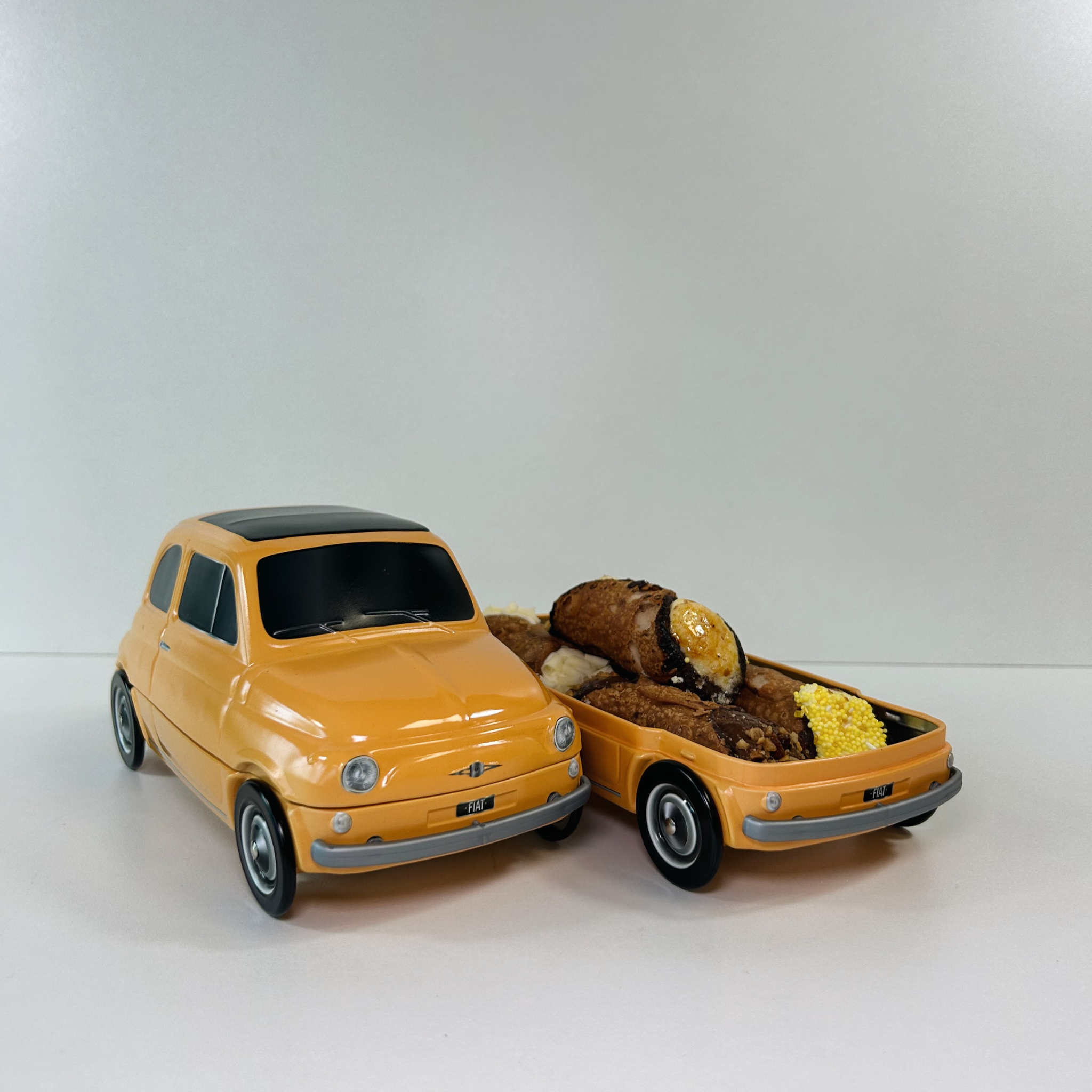 Cannoli Fiat 500 Koekblik Geel (incl. 5 cannoli) - Cannoli Box