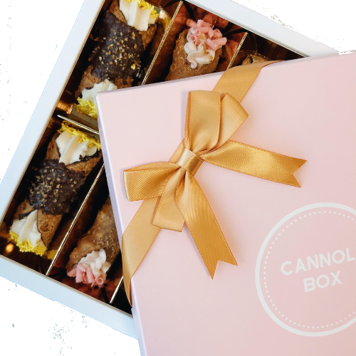 Cannoli Box (leeg) voor 10 stuks cannoli – Luxe meeneemverpakking met gouden strik (14 stuks) - Cannoli Box