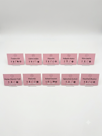Geschmackskarten-Set – 10 Karten + 10 Halter