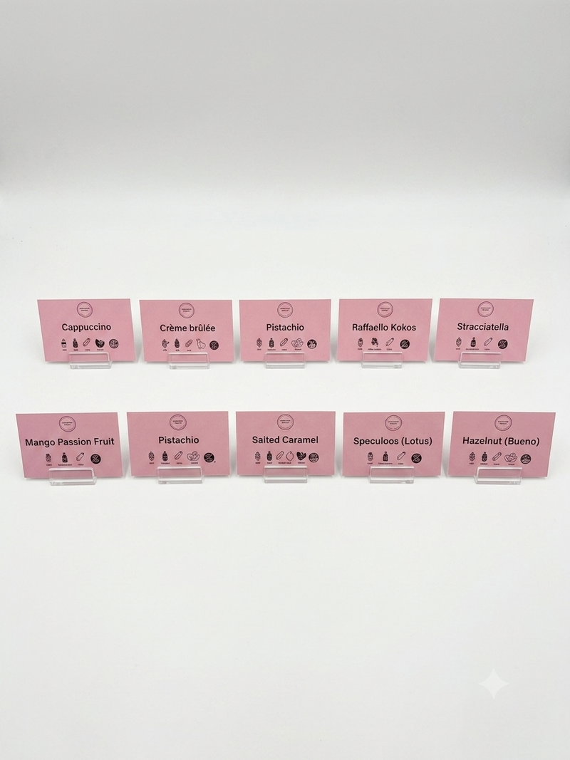 Smaakkaart-set — 10 kaartjes + 10 houders
